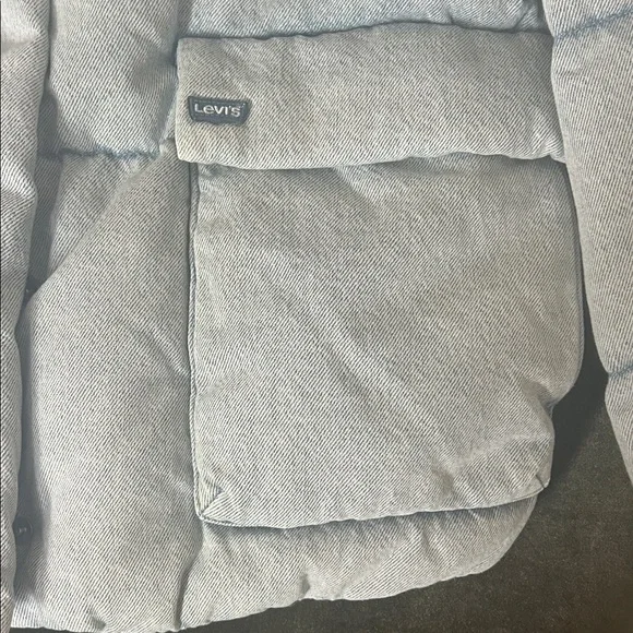 Levi's women denim Hooded Puffer Jacket - Picture 3 of 11